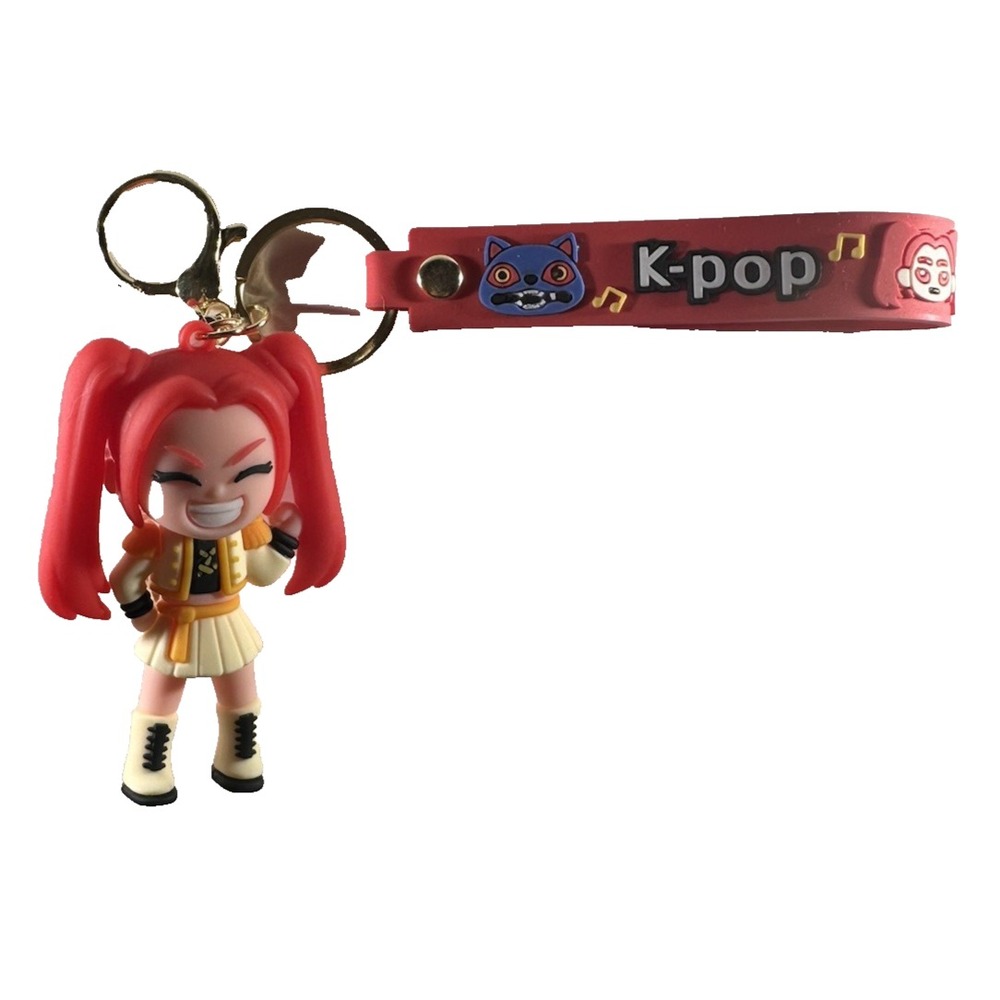 K-Pop Demon Hunters Mira PVC keychain red-haired cartoon character wrist strap